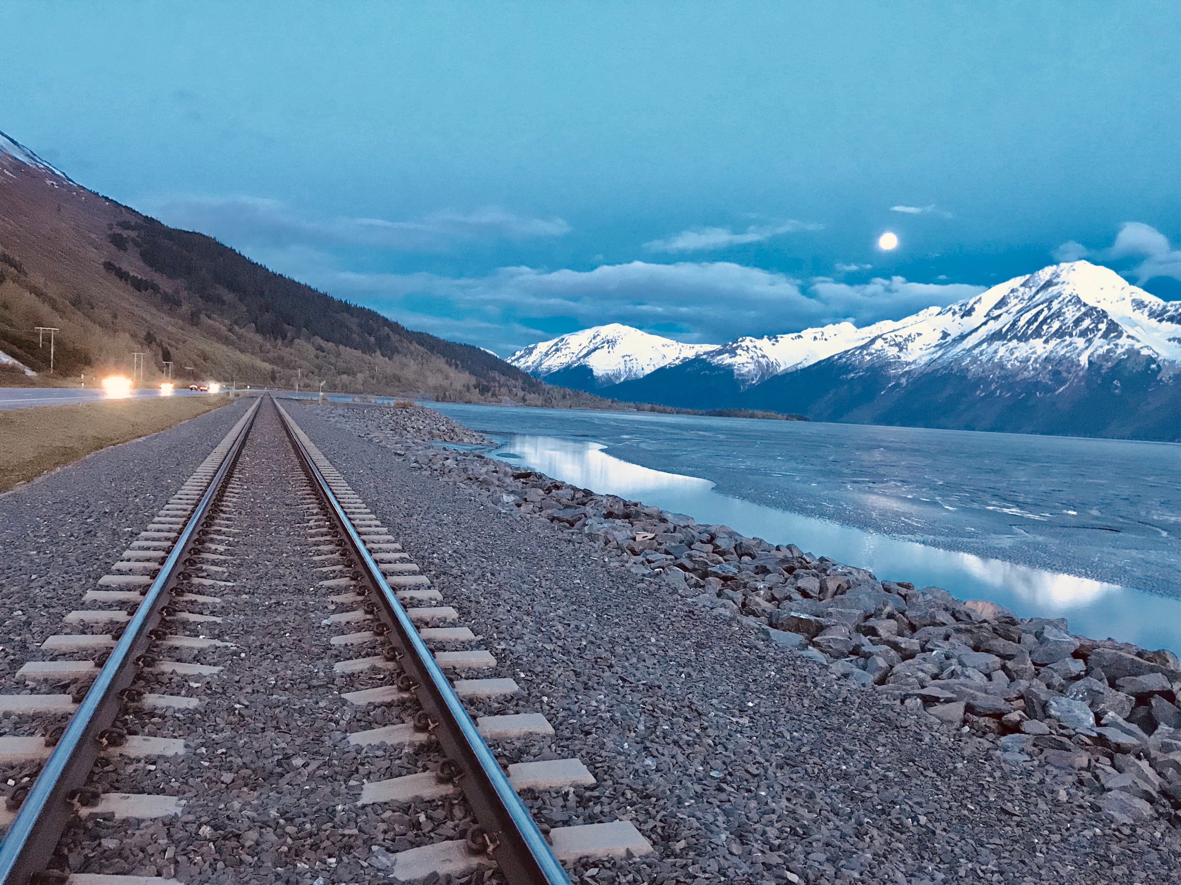 Railway tracks background